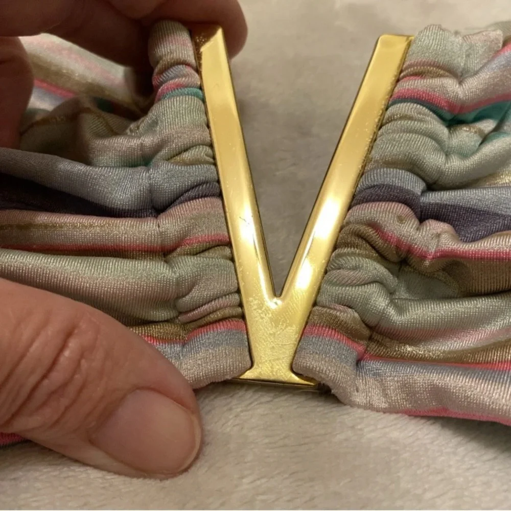 Victoria's Secret Multicolor Striped Bikini Top